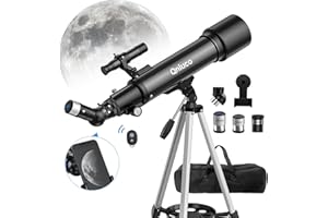 Qniuco Telescope, 70mm Aperture 600mm Telescopes for Adults Astronomy & Kids & Beginners, Portable Refracting Telescope with an Adjustable Tripod, a Bag, a Phone Adapter
