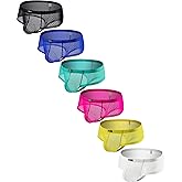 iKingsky Men's Cheeky Boxer Briefs See Through T-Back Mens Underwear Lace Mini Cheek Thong Under Panties for Men