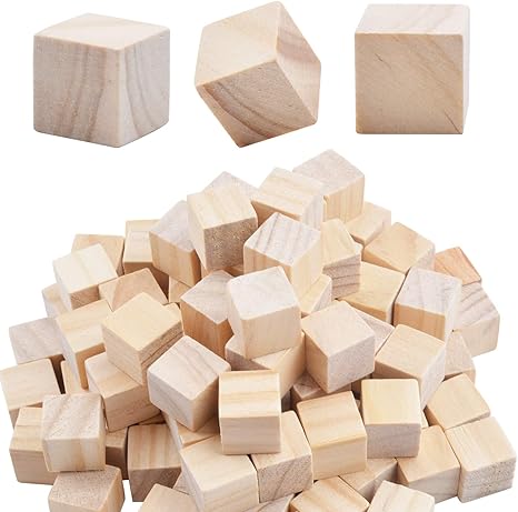 wooden counting cubes