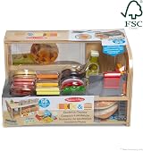 Melissa & Doug Slice & Stack Wooden Sandwich Counter 52-Piece Toy Set view 3