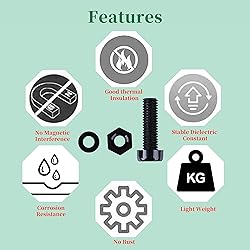 Pzsmocn 150 Pieces/50 Sets M5*20 mm Plastic Black