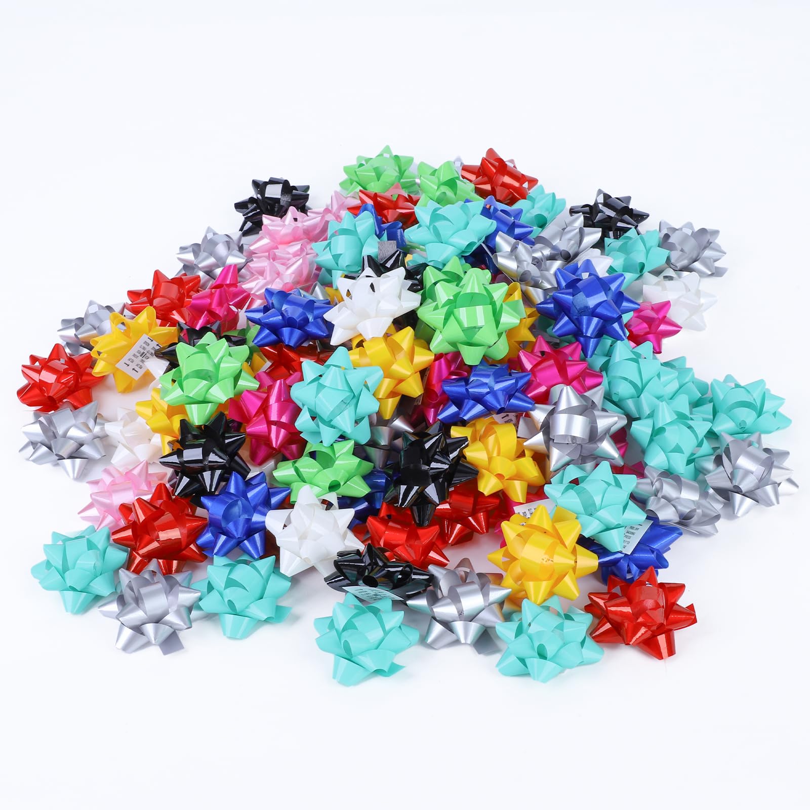 Photo 1 of 100Pcs Small Star Bows for Gift Wrapping and Presents,Multiple coClour Christmas Bows,Birthdays, Weddings or Other Holidays. (Style7)