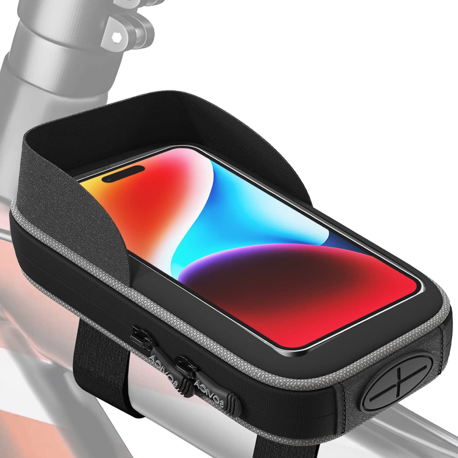 Sovica Bike Bag for Smartphones up to 7.5 Inch, Mountain Bike Bag, Bicycle Frame Bag, Bike Phone Bag, Mobile Bike Bag