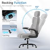 naspaluro Executive Office Chair High Back Grey Fabric with Tilt Spring-Packed view 3