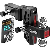 Adjustable Trailer Hitch Fits 2.5" Receiver, 7-Inch Drop/Rise, Aluminum | Anti-Rattle,Patented Design,Anti-Theft For Shank&amp;Ball mount,GTW 18,500Lbs