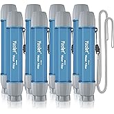 YWF01 Water Filter Straw for Drinking Survival, Portable Water Filter Water Filtration System Prepper Gear and Supplies for Emergency Preparedness, Camping, Hiking, Backpacking and Travel, 8 Pack