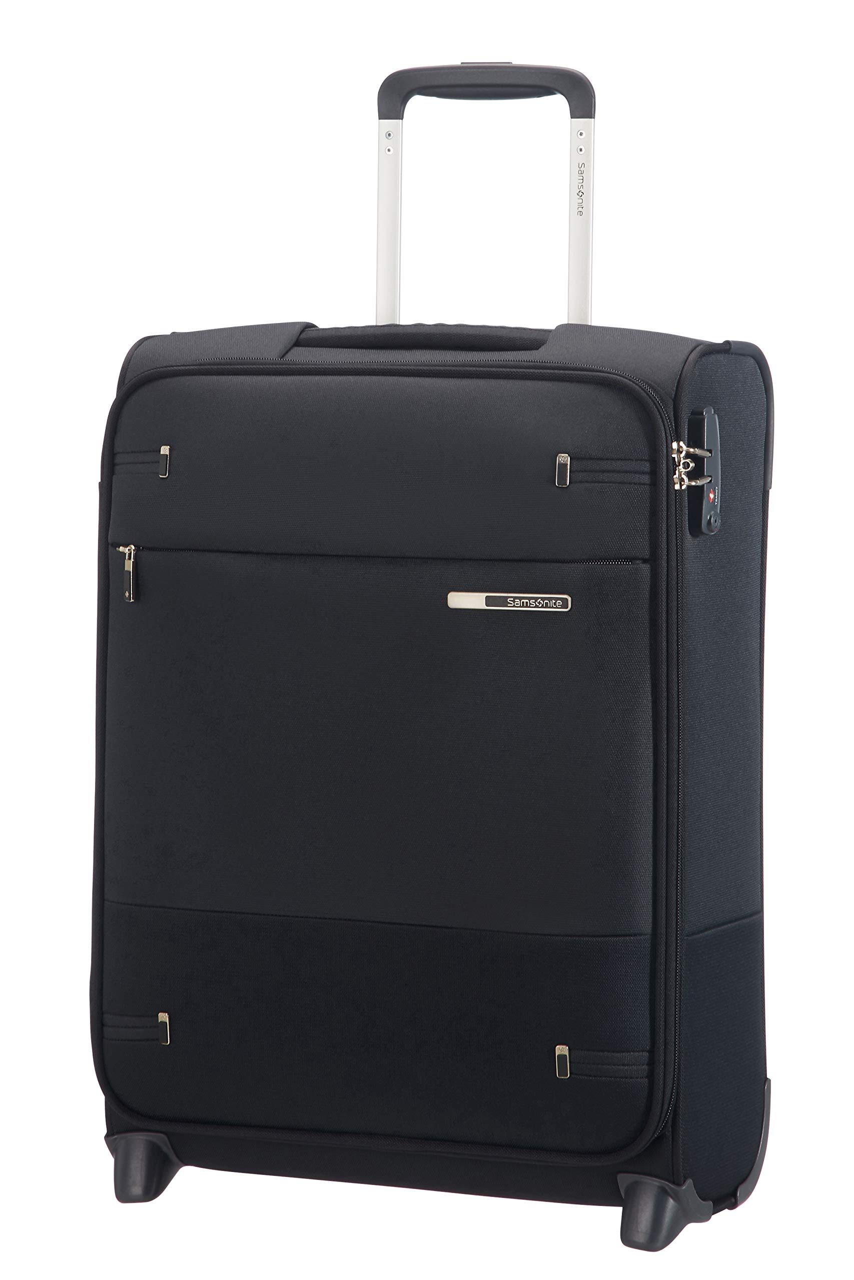 Samsonite Base Boost - Hand Luggage Suitcase 55 x 40 x 20 cm, with 2 Wheels, Soft Luggage Cabin case Suitable for Most Airlines, Including Ryanair & easyJet, TSA Lock, Lightweight, 41 L, Black