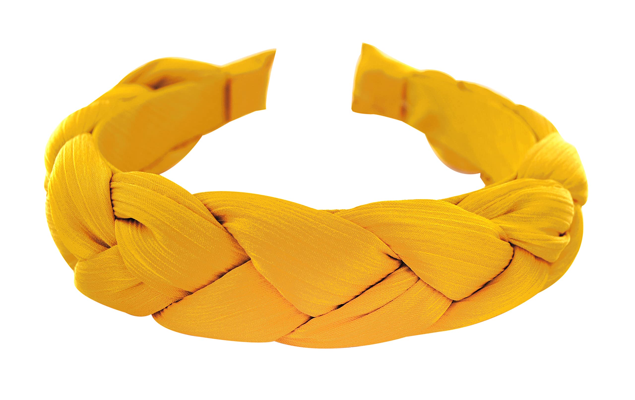 axy Headband with Braided Fabric in Candy Colours – Beautiful Women's Headband Hair Accessories Headband HRZ2 (Mustard Yellow)