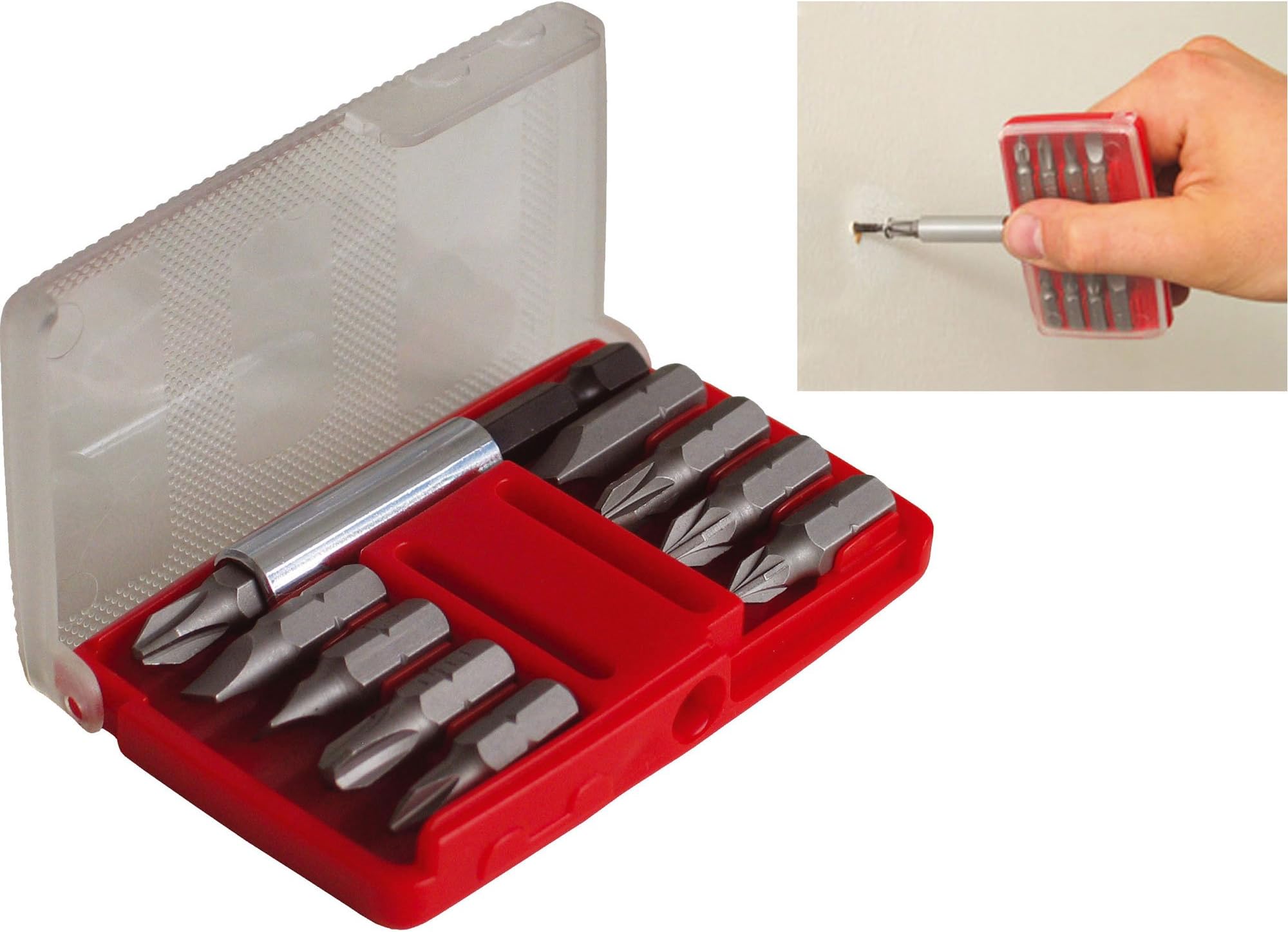 EXTOL PREMIUM screwdriving bits 9pcs C.V. + bit holder