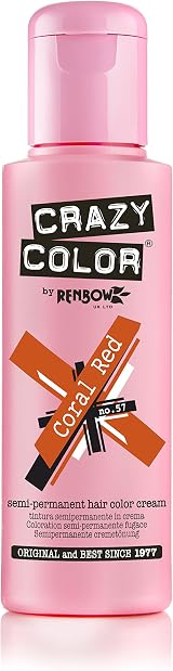 Crazy Color Coral Red Semi-Permanent Hair Dye 100ml Vegan No Ammonia