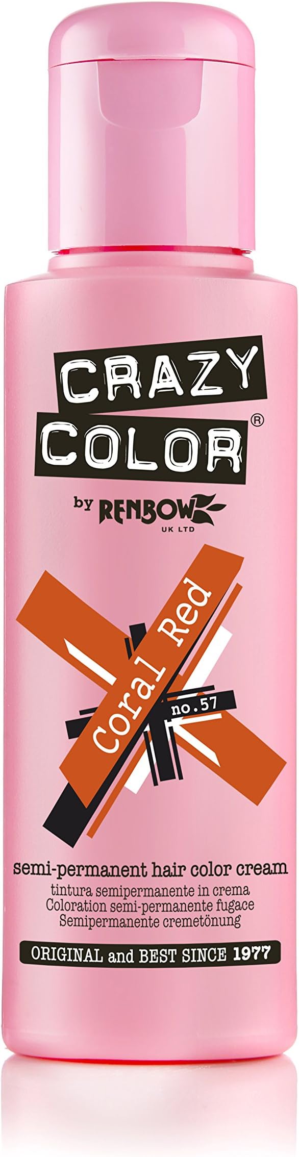 Crazy Color Coral Red Semi-Permanent Hair Dye 100ml Vegan No Ammonia