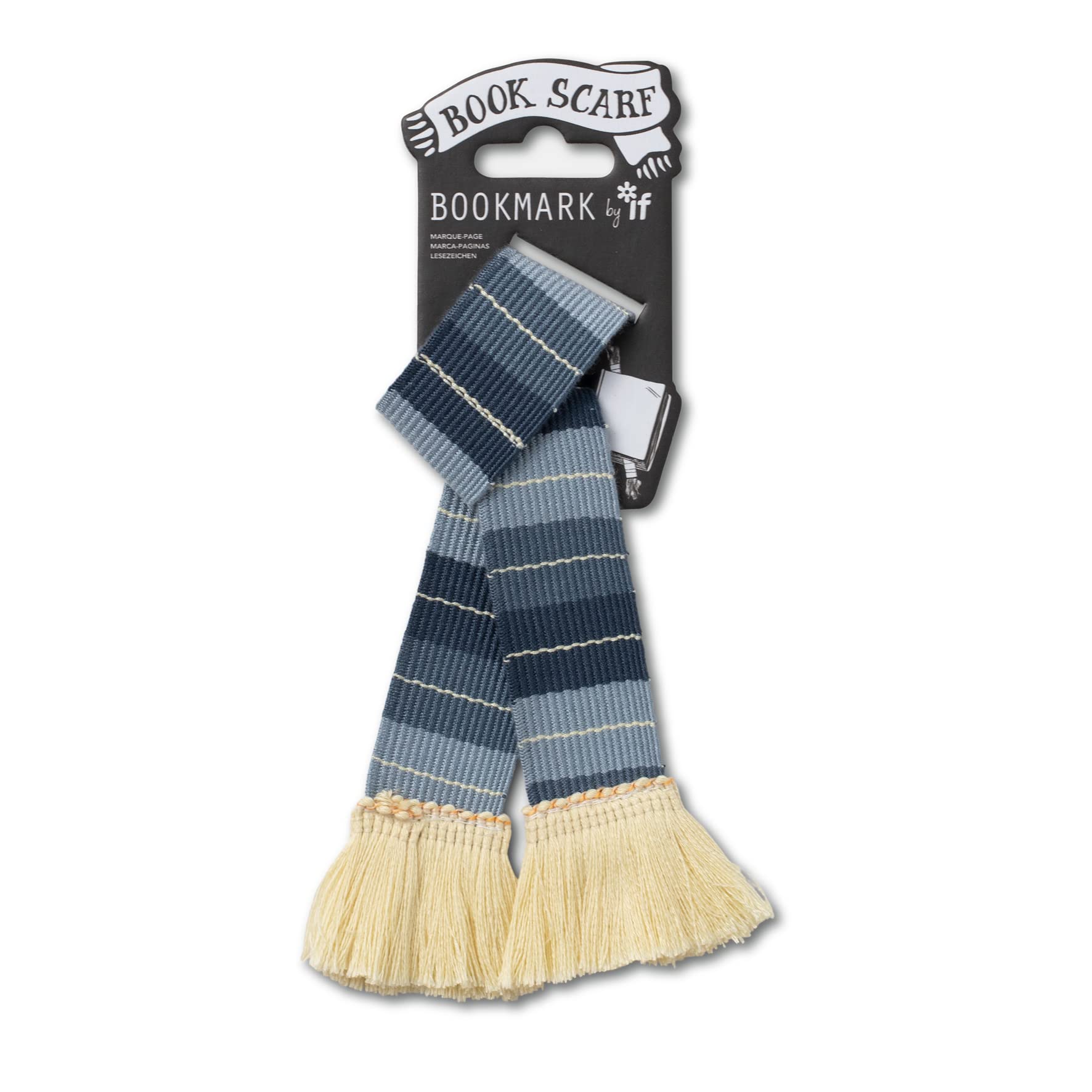 Book Scarf Bookmark - Grey & Cream