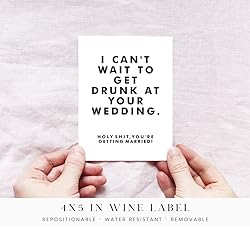 Engagement Wine Label & Card for Couples, Pairs