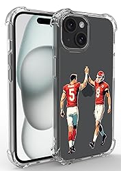Ecute Football Case for iPhone 15 with Stand,Drop
