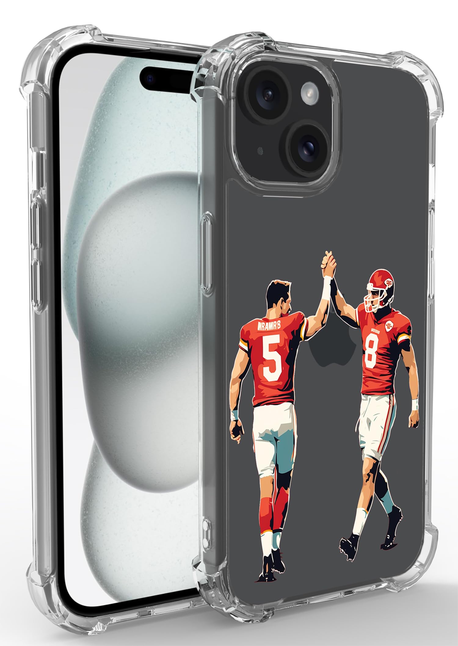 Ecute Football Case for iPhone 15 with Stand,Drop