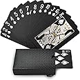 Joyoldelf Playing Cards, Black Playing Cards & Waterproof Playing Cards & Plastic Playing Cards with Box, Cool & Flexible Poker Cards/Deck of Cards Great for Party, Game, Cardistry, Magic Trick