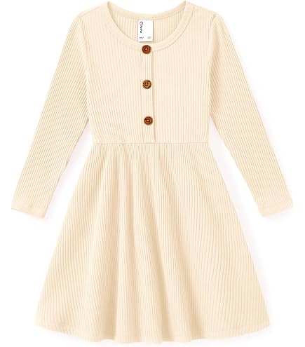 Simplee kids Toddler Dress Baby Girl Fall Dress Toddler Girl Sweater Beige Dress for 6Months: Clothing, Shoes & Jewelry