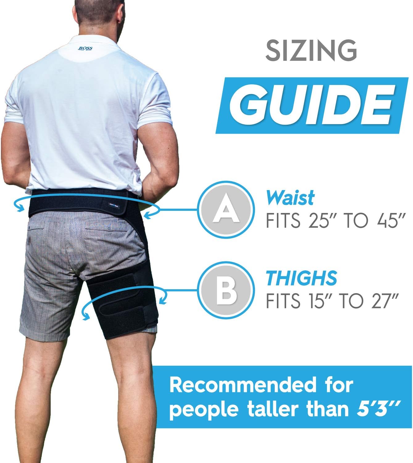 ZENKEYZ Groin Support and Hip Brace for Men & Women- Compression Wrap for Thigh Quad Hamstring Joints Sciatica Nerve Pain Relief Leg Strap (Non-Slip Design): Health & Personal Care