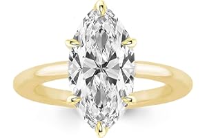 RURULUYA 2CT/3.5CT Elongated Marquise Cut Engagement Ring,Simulated Diamond Promise Ring,925 Sterling Silver 18K White/Yellow Gold Plated Ring