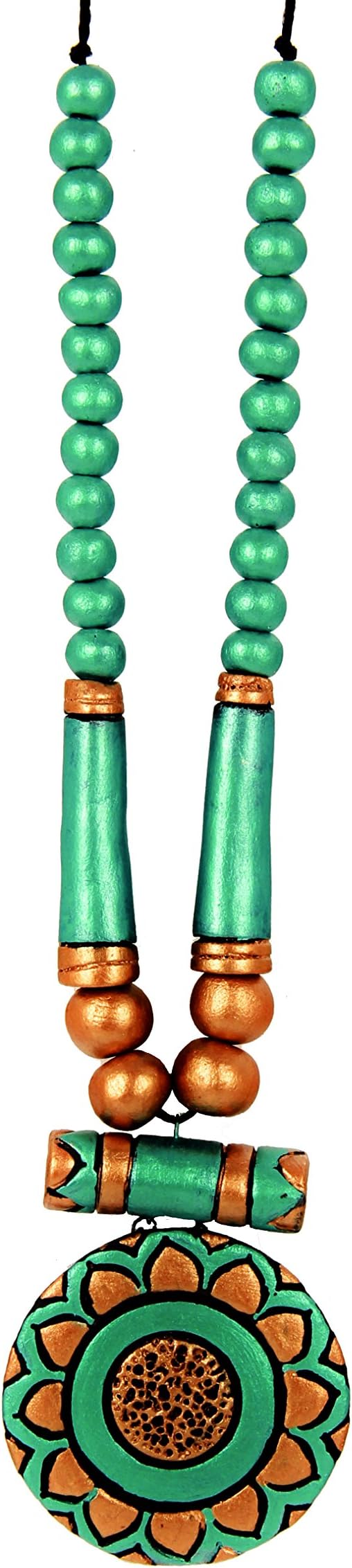 Hand Made Terracotta Jewellery Set (Green & Copper)