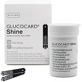 ARKRAY GLUCOCARD Shine Blood Glucose Test Strips, 50 Count, No Coding | Compatible with GLUCOCARD Shine Blood Glucose Meters. 0.5uL Sample, 5-Second Results. No Coding Required - Insert &amp; Test.