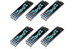 JUZITAO 6PCS I2C Display Module 0.91 Inch I2C OLED Display Module Blue I2C OLED Screen Driver DC 3.3V~5V(Blue Display Color)