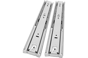 BAIDICE 1 Pair Soft Close Stainless Steel Full Extension Drawer Hardware Slides 100 lb Load Capacity Side Mount Ball Bearing Self Close Kitchen Cabinet Rails Dresser Runners(Sliver,18 inch)