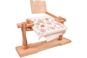 Ziqianhard Embroidery Hoop Stand - Adjustable Embroidery Hoop Holder, Beech Wood Table Cross Stitch Stand Embroidery Supplies