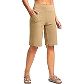 G Gradual Women's Bermuda Shorts 12" Knee Length with Pockets High Waisted Stretch Long Shorts for Women Casual Walking