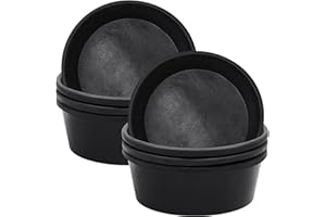 Sadnyy 4 Pcs Rubber Feeder Pan, 1 Gallon Horse Feed Bucket Utility Rubber Bowl 10.6 x 4.1 Inch Horse Feeder Chicken Dust Bath Stackable Livestock Feed Bowl for Pig Goat Chicken Dog Farm Animal