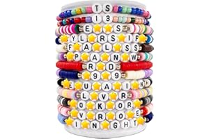 DARMA Friendship Bracelets Set,TS1-10 - Lover Folklore Speak Now Red 1989 Reputation Clay Bracelet for Swiftie Swift Fans Birthday Party Gift for Women Supplies Merch Accessories