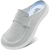 BARERUN Wide Slip on Shoes for Women Suede Mules Clogs Potato Shoes Barefoot Nurse Work Garden Travel Dress Flat Slippers Casual Indoor Outdoor Slides