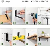 SAYAYO Black Shelf Brackets Heavy Duty 5mm 200x150mm 4 Pack view 7
