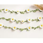 Janinka 5 Pcs Wool Felt Daisy Banner Garland Daisy Party Decorations, Wildflower Garland Birthday Decorations for Wedding Party Birthday Supplies(Classic Color)