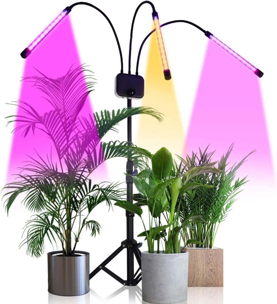 Grow Light with Stand,GHodec Tri-Head 60W Floor Plant Lights for Indoor Plants, Tripod Stand Adjustable 15-48 in,3/9/12H Timer & 3 Modes: Home Improvement