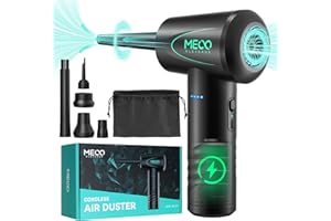 MECO ELEVERDE Compressed Air Duster Electronics, 100000RPM Air Blower, Electric Air Duster for Computer Keyboard Cleaner PC Home Office,Reusable Cordless Air Duster Replace Canned air, 2 Hour Charge