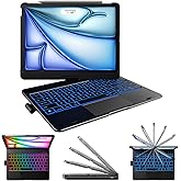 typecase Touch Keyboard Case for iPad Air 11-inch(M3/M2, 2025/2024) & iPad Pro 11(4th/3rd/2nd/1st Gen), Multi-Touch Trackpad, 11-Color Backlight, 360°Rotatable for iPad Air 5/4th Gen, Black