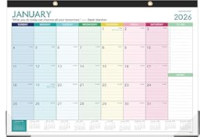 LEMOME HOME 2026 Calendar - Desk Calendar 2026, 12 Monthly Desk/Wall Calendar,16.8" x 12", Jan 2026 - Dec 2026, Thick Paper with Corner Protectors, Large Ruled Blocks - Colorful Lump