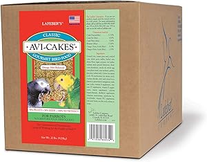 LAFEBER'S Classic Avi-Cakes Pet Bird Food, Made with Non-GMO and Human-Grade Ingredients, for Parrots