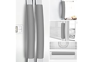 Metonsto Refrigerator Door Handle Covers, 5PCS, Leather Kitchen Appliance Handle Covers Keep Your Fridge Microwave Oven Stove Dishwasher Clean, Save Your Time, Trimmable and One Size Fits All (Gray)