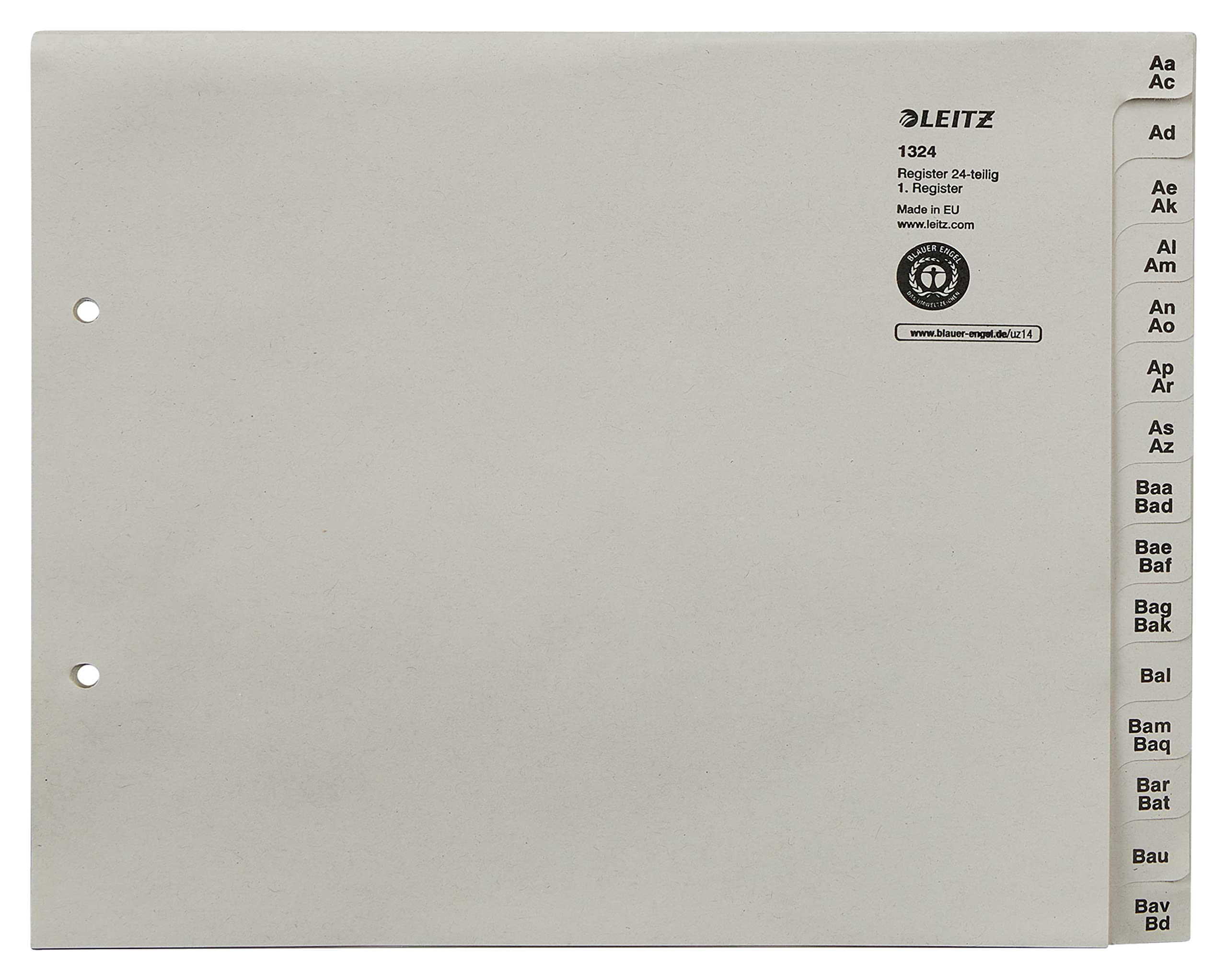 Leitz 13240085 Index Divider Series A - Z A4 Paper for 24 Folders Grey