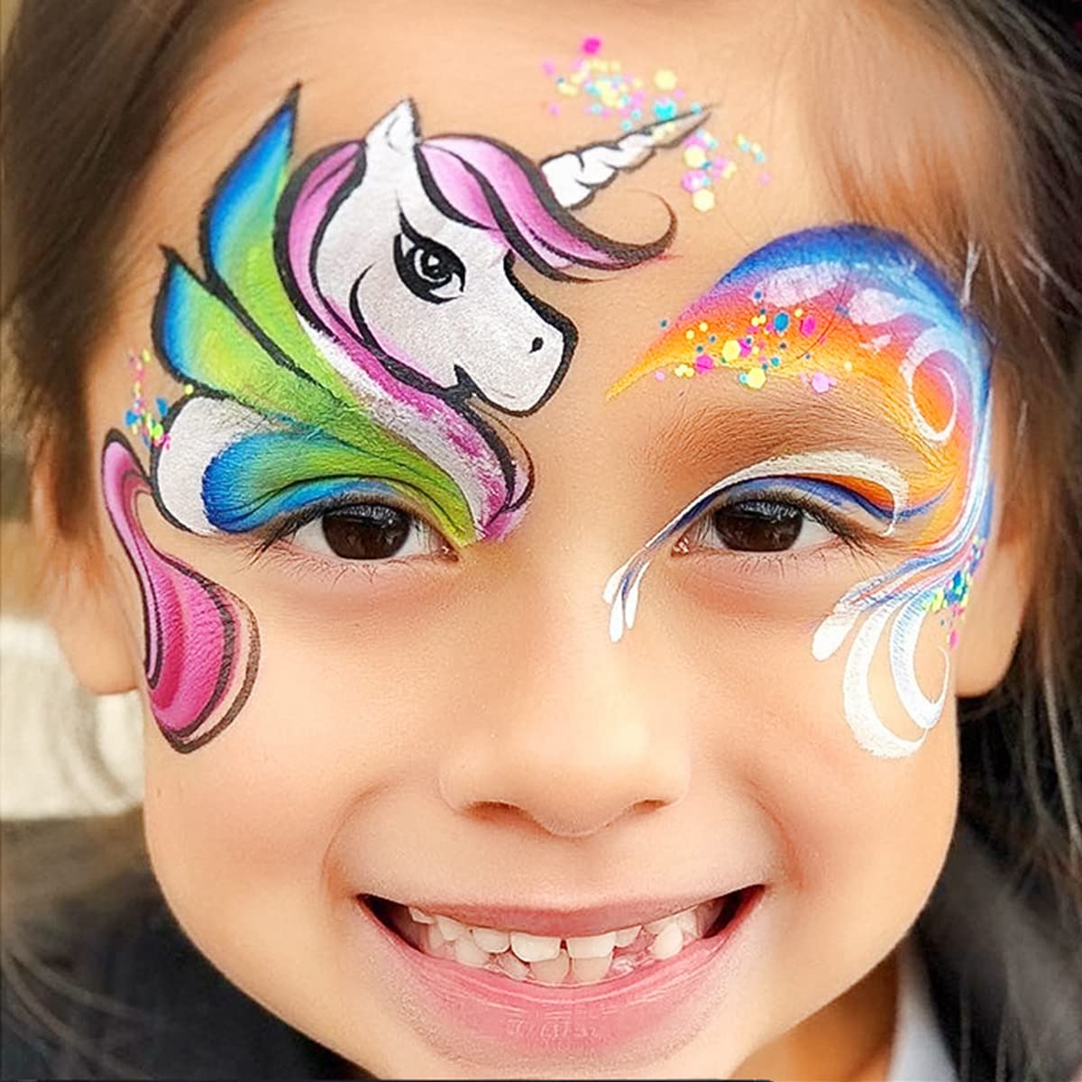 39 Colors Face Paint Kit For Kids: Professional Face Painting Kit with 6 Stencils and 13 Brushes - Water Activated Facepaint Makeup Kit - Non Toxic Face Paint for Halloween and Christmas