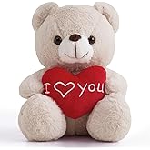 ZGXIONG I Love You Teddy Bear for Girlfriend Stuffed Animals Cute Stuffed Teddy Bears for Girls Stuffed Bear Plush Toys Brown Teddy Bear Stuffed Animal Plushies, 12 Inch Bear Plushie Toy Animals