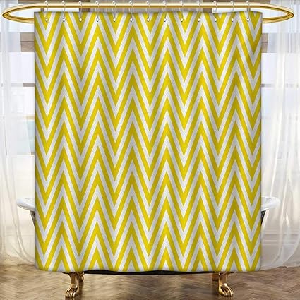 Amazon Com Lacencn Yellow Chevron Shower Curtains Mildew