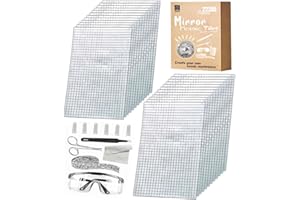 AIVS Self Adhesive Mirror Mosaic Tiles Kit-22200 PCS 4x4 mm Glass Disco Mirror Tiles for Crafts - Disco Ball Decor,DIY Cowboy Hat,Mirror Frame Border and Art Collage,Crafts for Adults