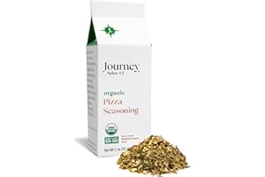 Organic Pizza Seasoning by Journey Spice Co. | Salt-Free, Sugar-Free, Non-GMO, MSG-Free | Natural Mediterranean Italian Spice Herb Blend for Pizza, Lasagna, Pasta, Meat, Veggies, and More.