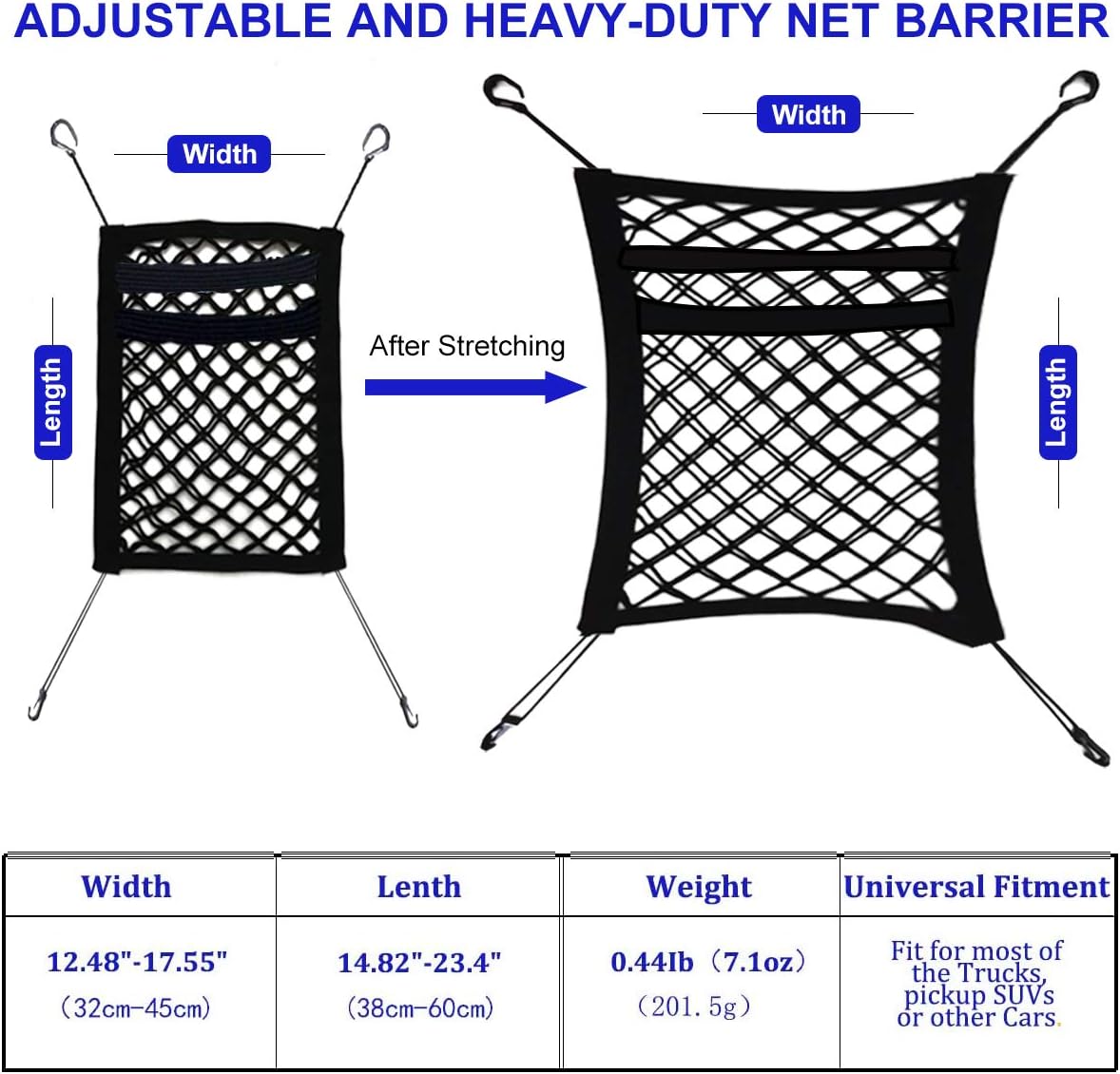 FCILY Car Dog Barrier, Pet Barrier Dog Net for Car Between Seats, 3 Layers Back Seat Net Organizer, Backseat Mesh Bag for Cars, SUVs, Trucks, Drive Safely with Children & Pets : Pet Supplies