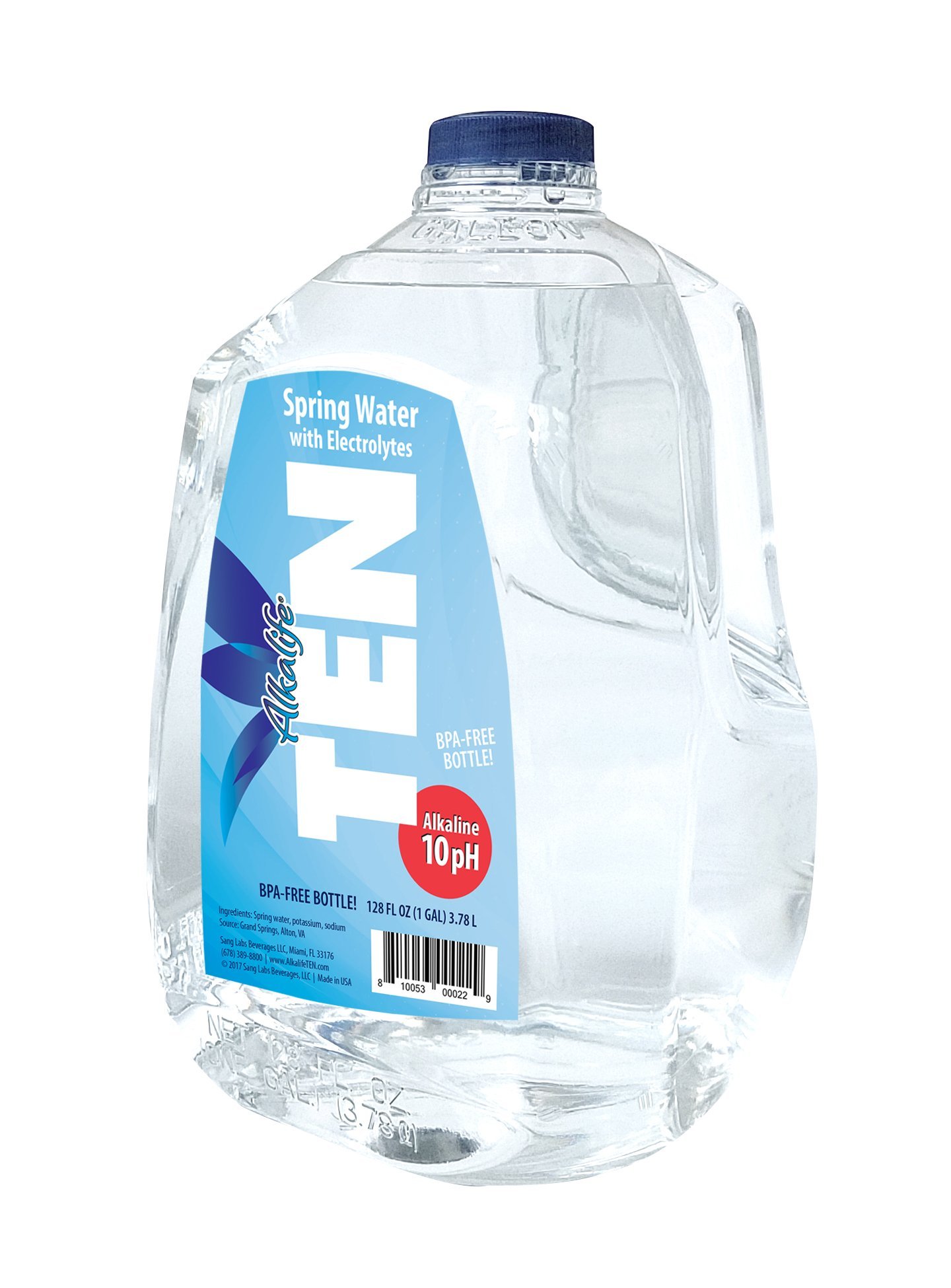 TEN Alkaline Spring Water, pH 10, High in Electrolytes 1 Gallon