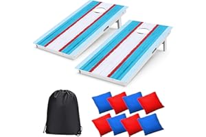 Pennpliy 4'x2' Solid Wood Cornhole Board Set, Corn Hole Boards Set, Regulation Size Corn Hole Set with 8 Cornhole Bean Bags a