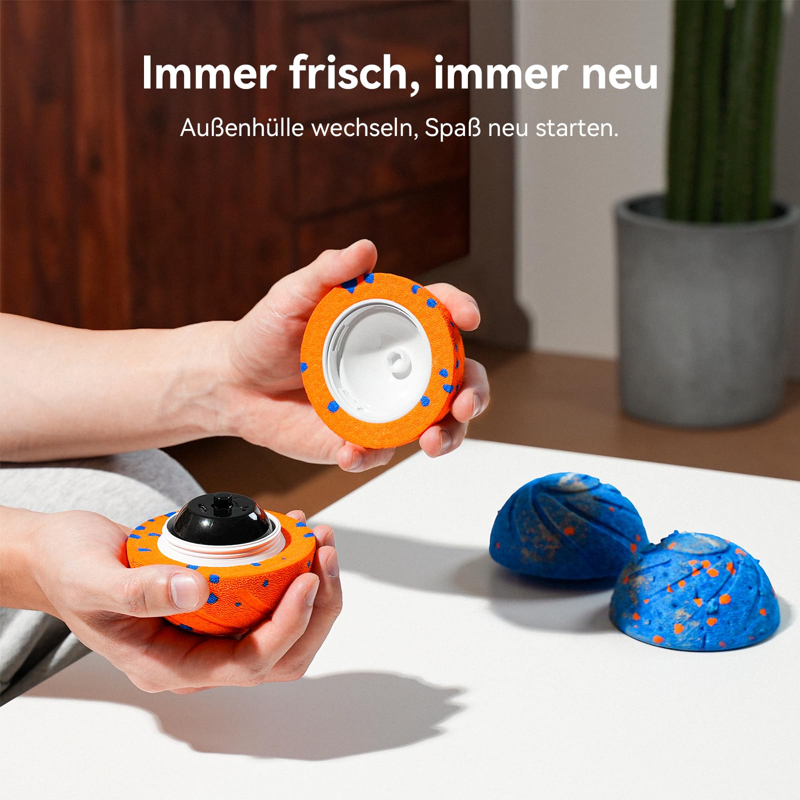 Cheerble Wicked Ball AIR - Interaktiver Hundeball mit 3 Spielmodi, Blau 5